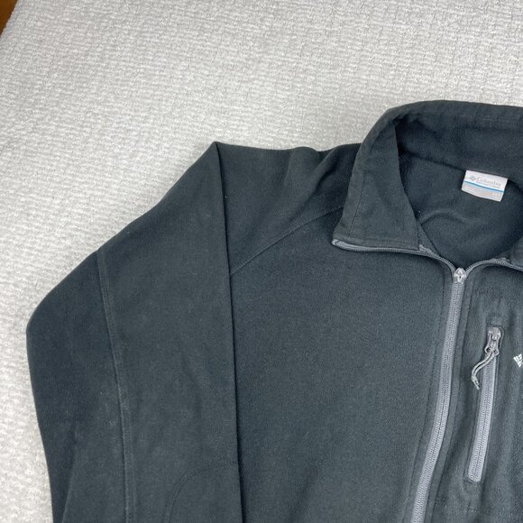 Columbia Sweater Mens 2X T  Black / Grey Fast Trek Full Zip Fleece Hiking READ** - Picture 3 of 16